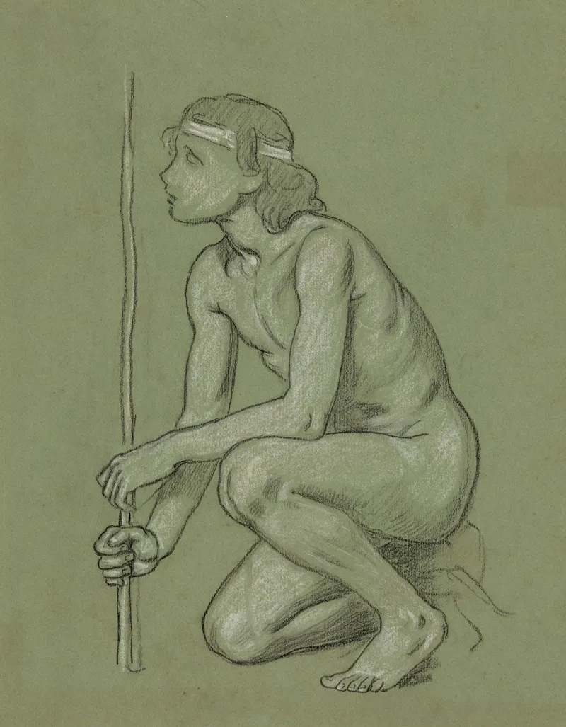 Study For Figure Of Agriculture In The Mural Peace And Prosperity