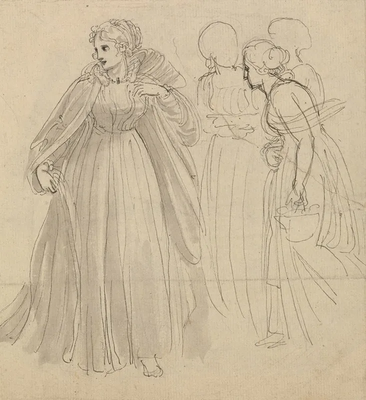Study For Illustration A Princess With Her Attendants