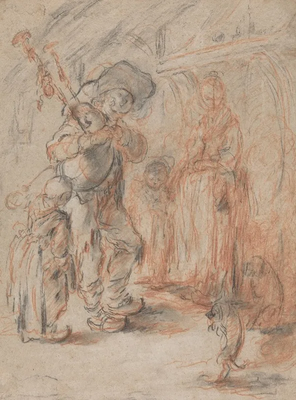 Study For La Cuisine Avec Paisans Wall Art by Jérôme-François Chantereau - High-Resolution Digital Print
