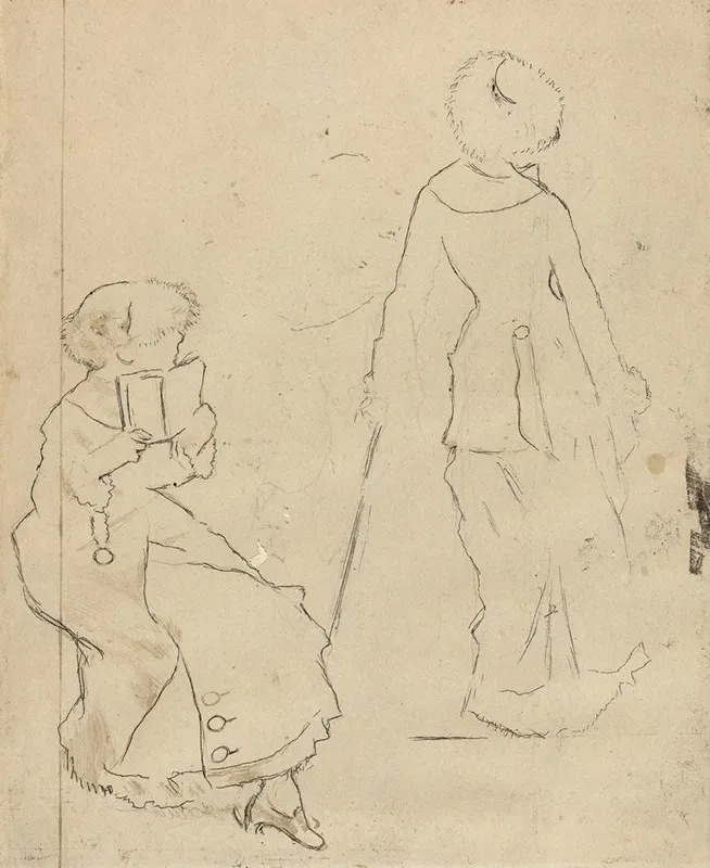 Study For Mary Cassatt At The Louvre Verso Wall Art by Edgar Degas - High-Resolution Digital Print