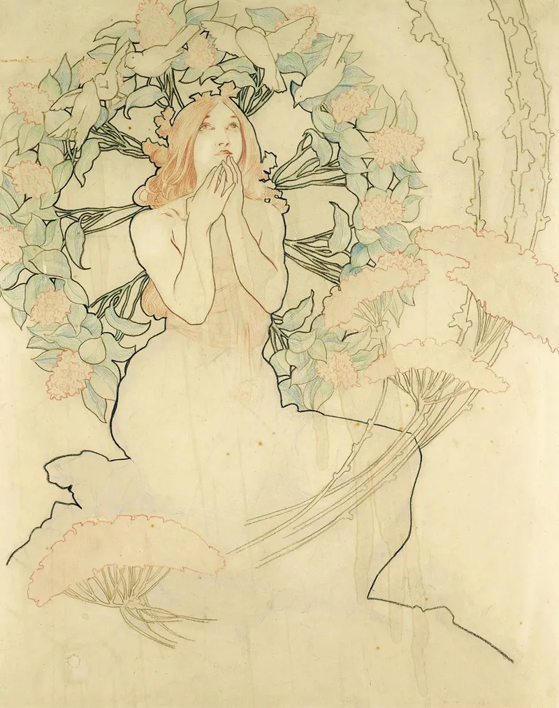 Study For Monte Carlo Wall Art by Alphonse Mucha - High-Resolution Digital Print