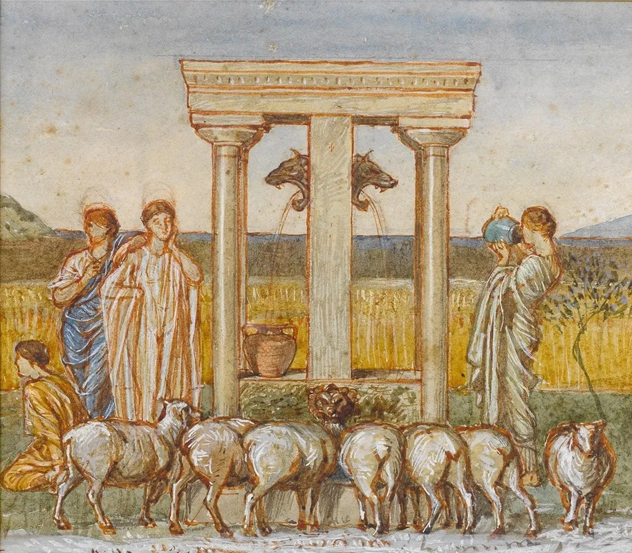 Study For Pastoral Scene Of Shepherds And Maidens At A Well C 1886