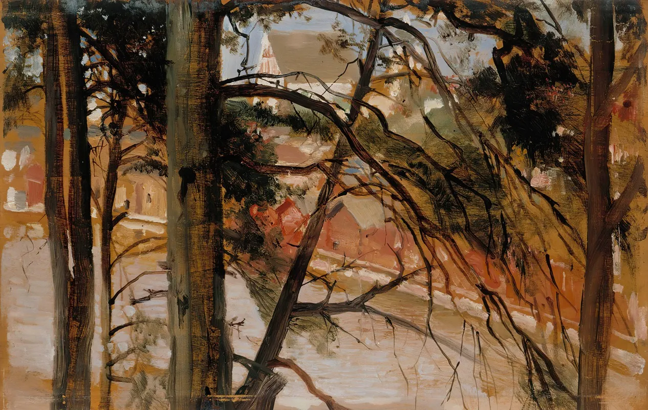 Study For Porvoo From Nasinmaki Hill Wall Art by Albert Edelfelt - High-Resolution Digital Print