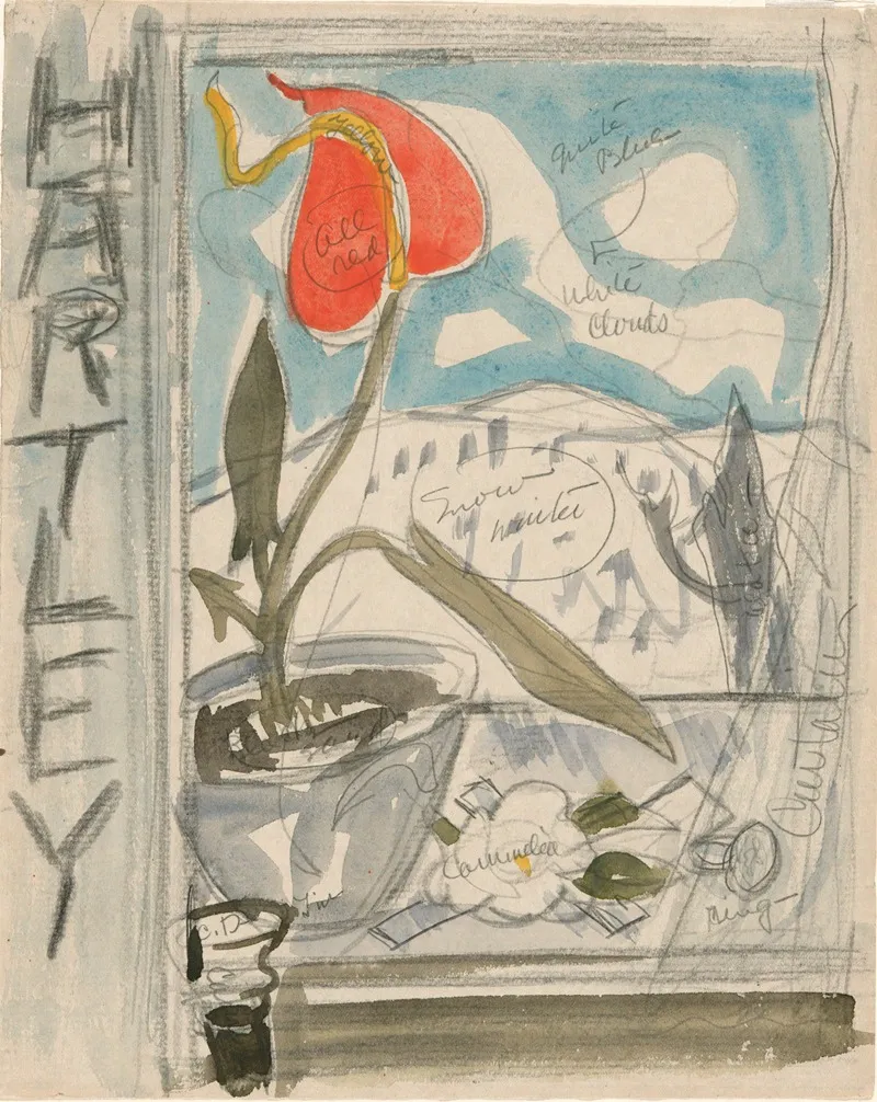 Study For Poster Portrait Marsden Hartley by Charles Demuth - High-Resolution Digital Print