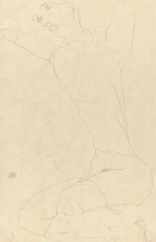 Study For Reclining Nude With Arms Raised