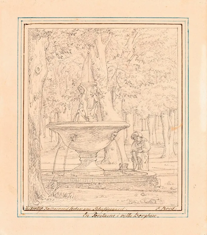 Study For Scene From The Garden Of Villa Borghese In Rome