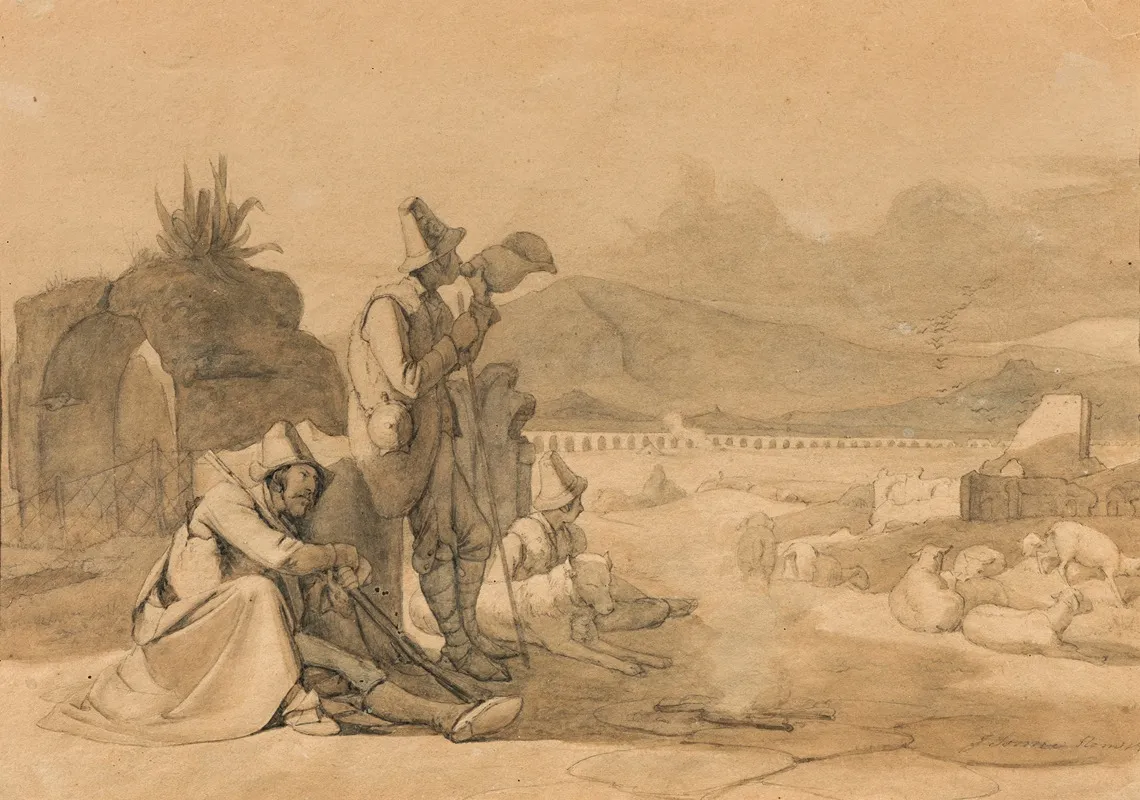 Study For Shepherds In The Roman Campagna