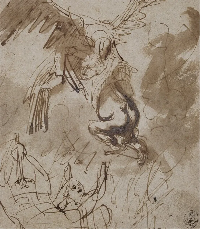 Study For The Abduction Of Ganymede Wall Art by Rembrandt van Rijn - High-Resolution Digital Print