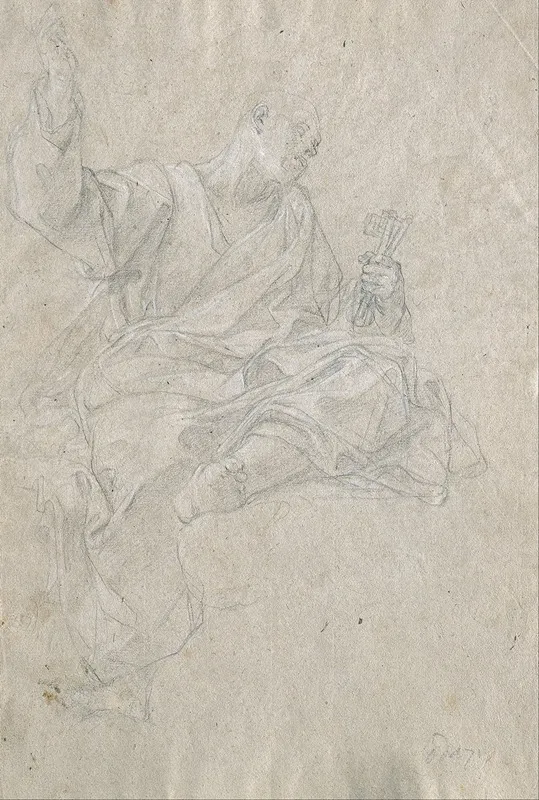 Study For The Apostle Peter Wall Art by Giovanni Odazzi - High-Resolution Digital Print
