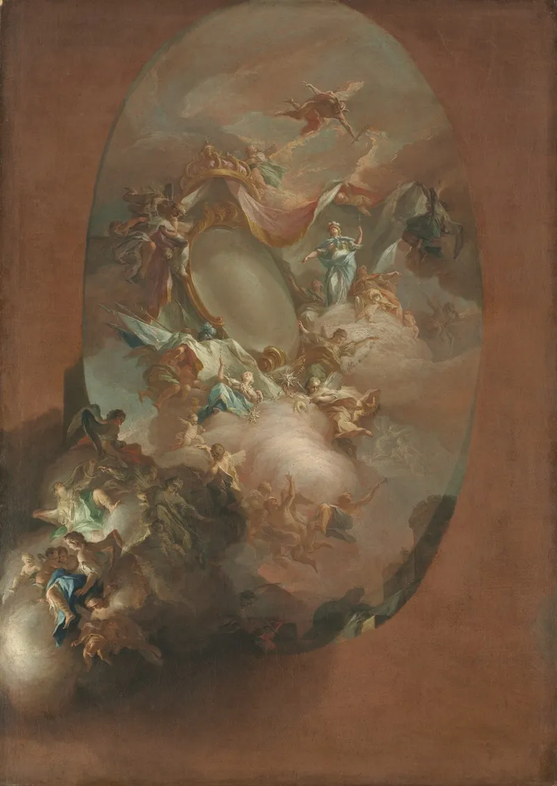 Study For The Apotheosis Of Ferdinand Iv And Maria Carolina King And Queen Of Naples For The Palazzo Dei Regi Studi Naples Wall Art by Pietro Bardellino - High-Resolution Digital Print