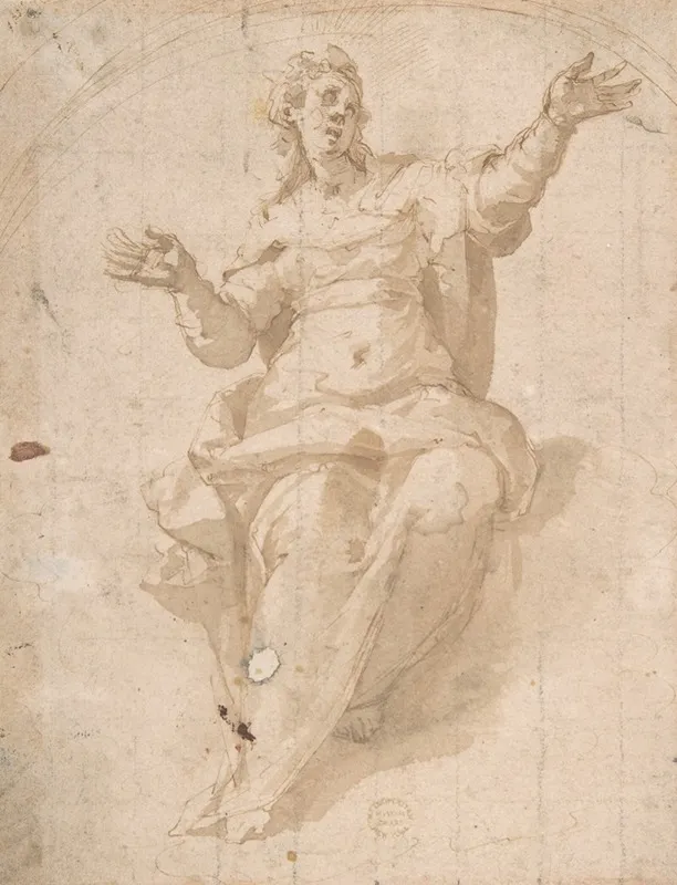 Study For The Ascension Of The Virgin Wall Art by Marco Pino - High-Resolution Digital Print