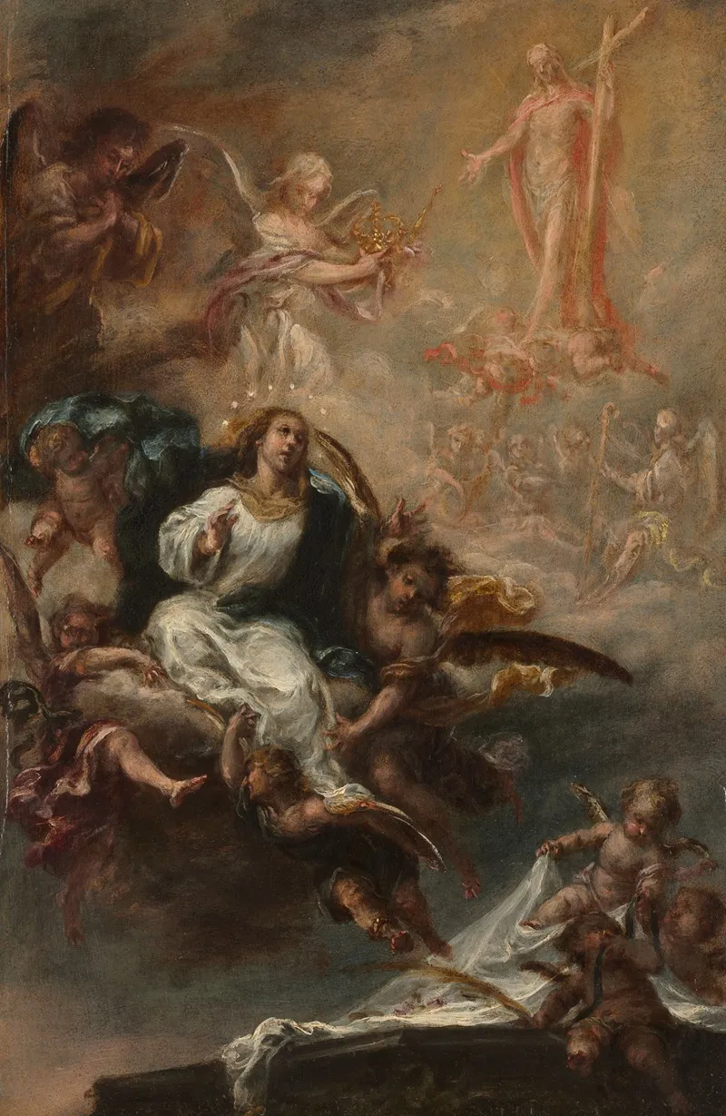 Study For The Assumption Of The Virgin For San Augustin Seville Wall Art by Juan de Valdés Leal - High-Resolution Digital Print
