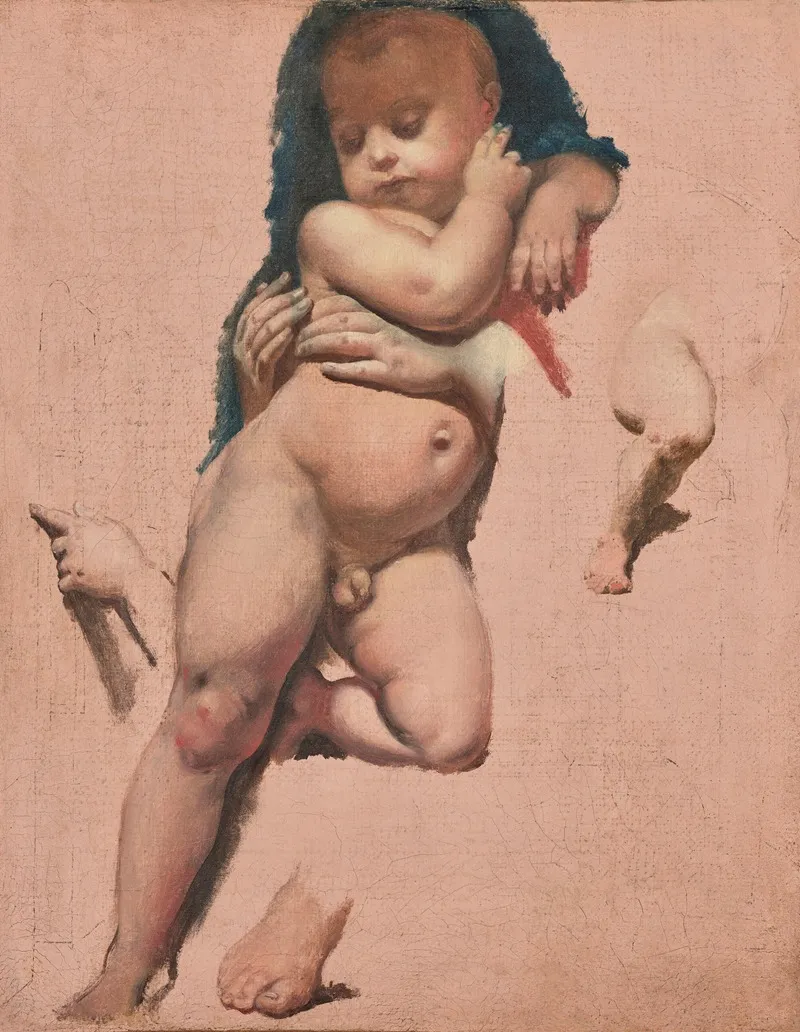 Study For The Christ Child Of The Vow Of Louis Xiii In Montauban Cathedral Wall Art by Jean Auguste Dominique Ingres - High-Resolution Digital Print