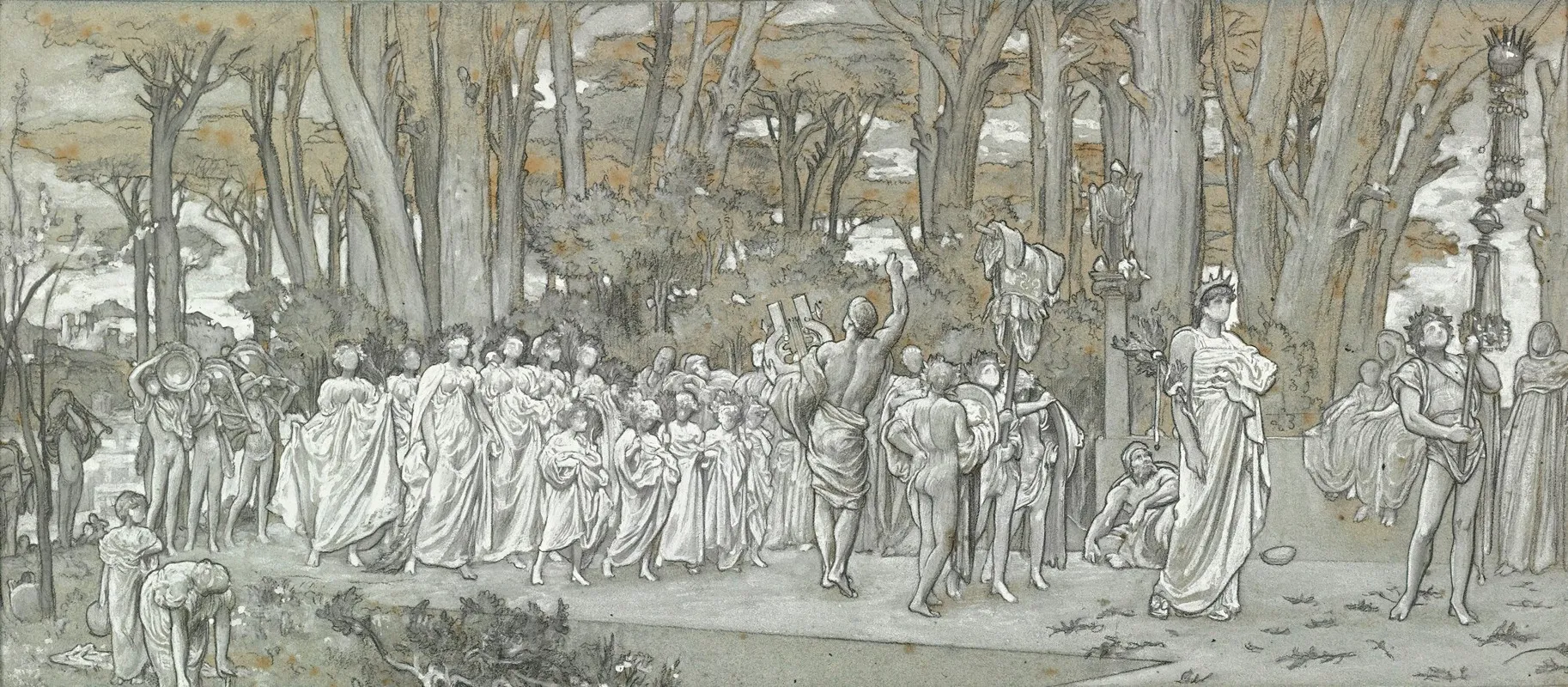 Study For The Daphnephoria Wall Art by Frederic Leighton - High-Resolution Digital Print