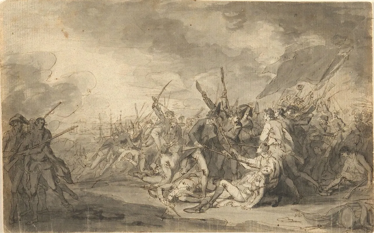 Study For The Death Of General Warren At The Battle Of Bunkers Hill Wall Art by John Trumbull - High-Resolution Digital Print
