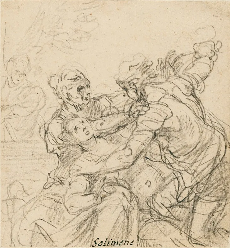 Study For The Death Of Messalina Wall Art by Francesco Solimena - High-Resolution Digital Print