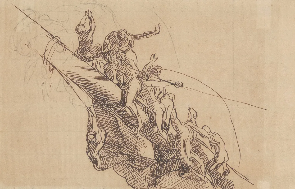 Study For The Defeat Of The Floating Batteries At Gibraltar Wall Art by John Singleton Copley - High-Resolution Digital Print