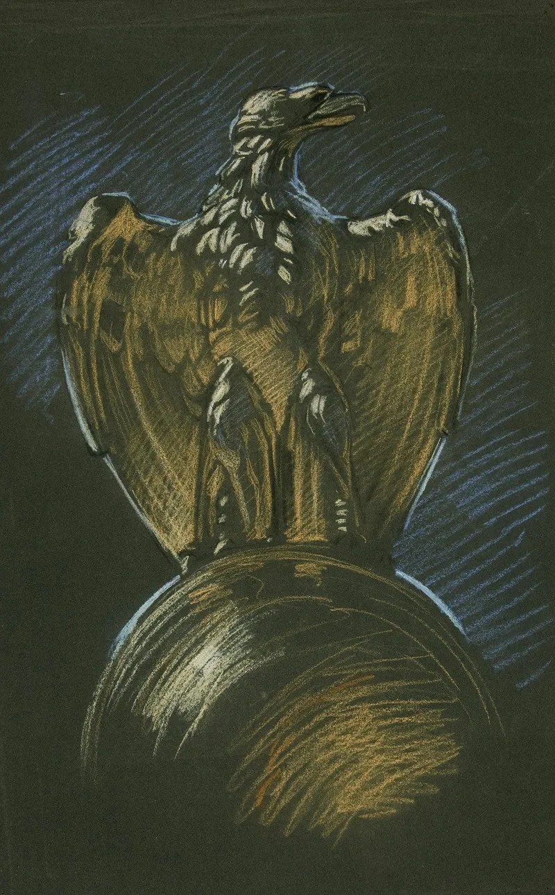 Study For The Eagle Column Decoration In Apotheosis Of Pennsylvania Mural At The State Capitol Building In Harrisburg Pennsylvania