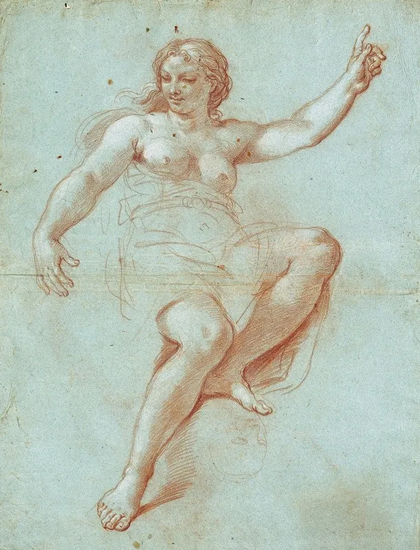 Study For The Figure Of Aurora Wall Art by Giacinto Calandrucci - High-Resolution Digital Print