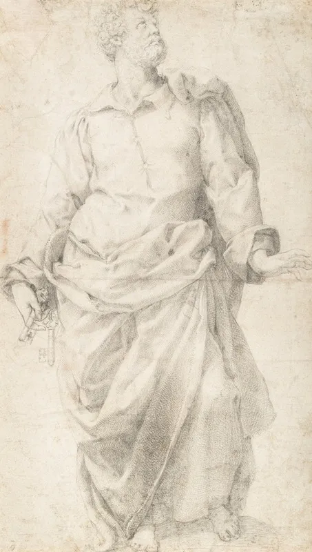 Study For The Figure Of Saint Peter Wall Art by Daniele da Volterra - High-Resolution Digital Print