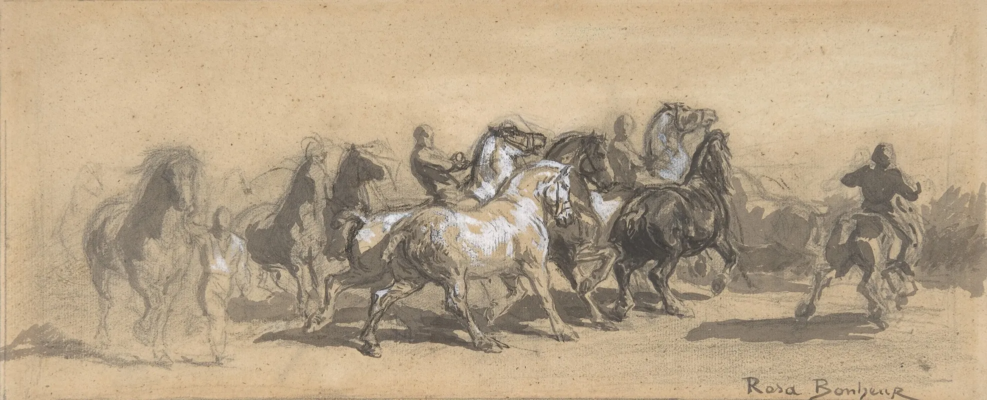 Study For The Horse Fair 2 Wall Art by Rosa Bonheur - High-Resolution Digital Print