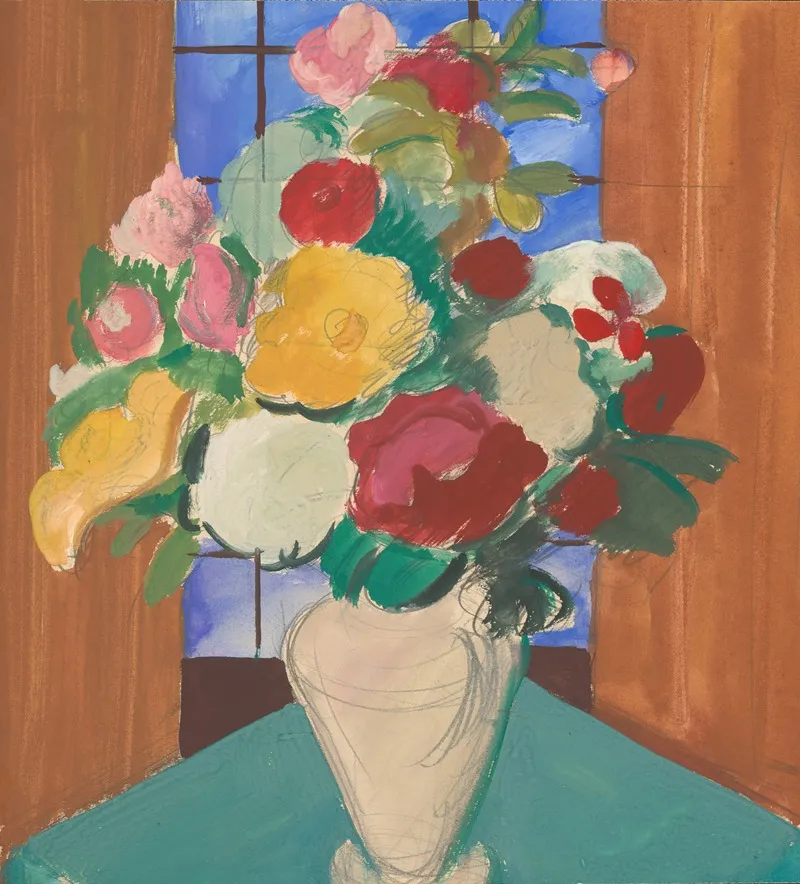 Study For The Painting Spanish Motif Flowery Still Life On The Back