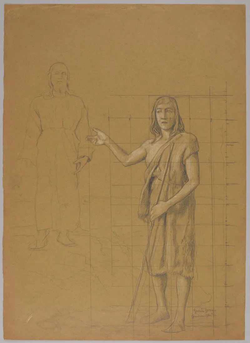 Study For The Painting The Baptism Of Jesus Wall Art by Hans Thoma - High-Resolution Digital Print