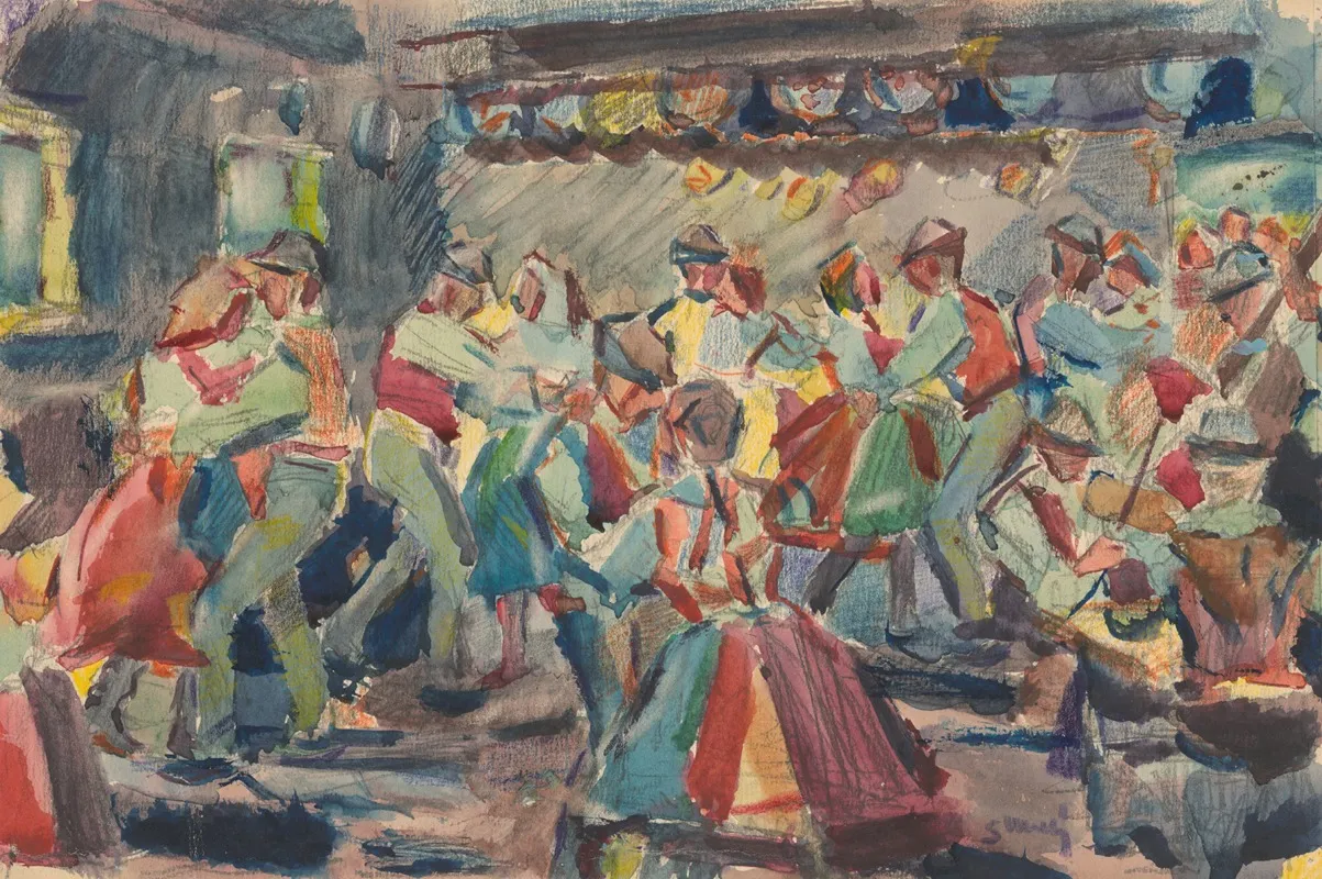 Study For The Painting Wedding In A Village