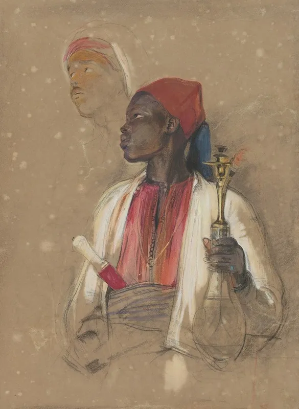Study For The Pipe Bearer Wall Art by John Frederick Lewis - High-Resolution Digital Print