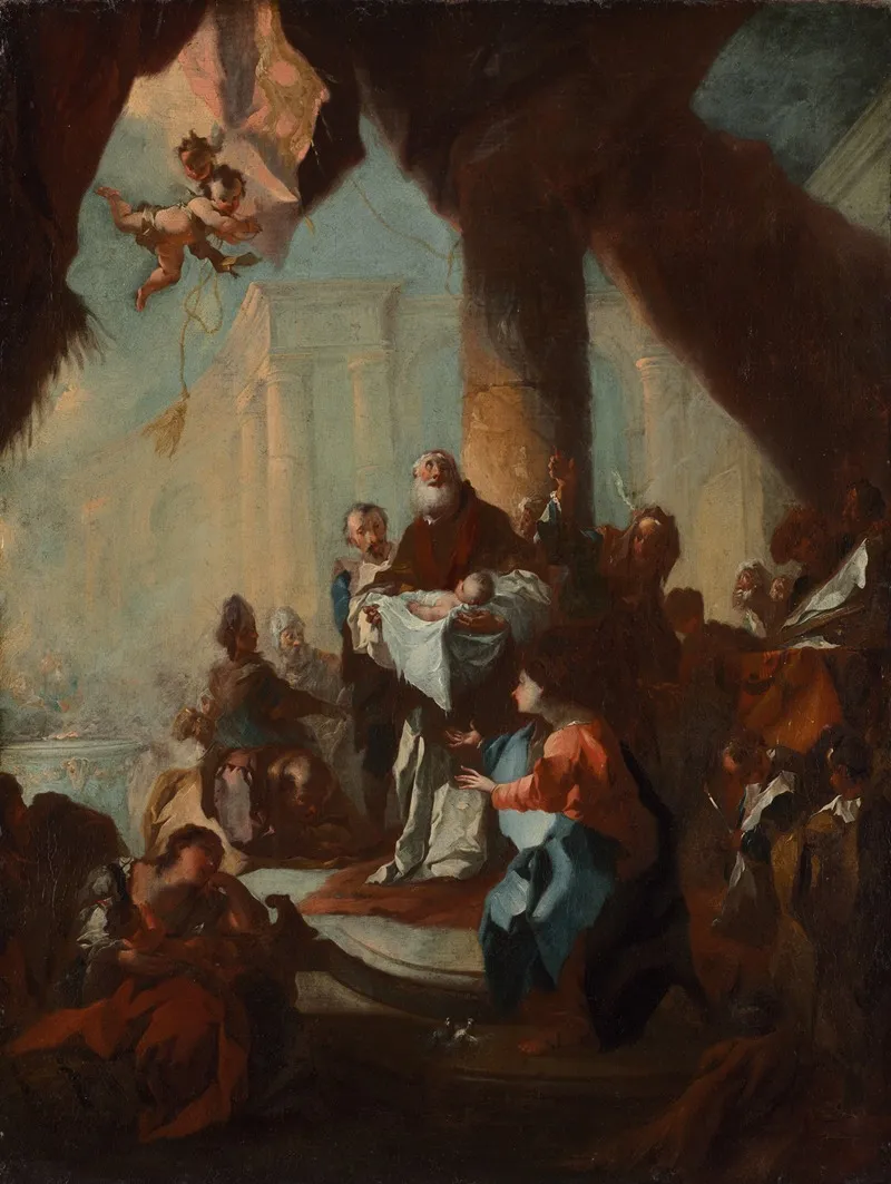 Study For The Presentation Of Christ In The Temple For Saint Ulrich Vienna 2 Wall Art by Franz Anton Maulbertsch - High-Resolution Digital Print