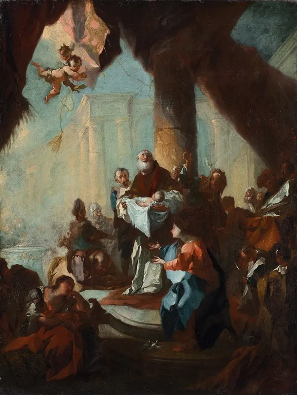 Study For The Presentation Of Christ In The Temple For Saint Ulrich Vienna Wall Art by Franz Anton Maulbertsch - High-Resolution Digital Print