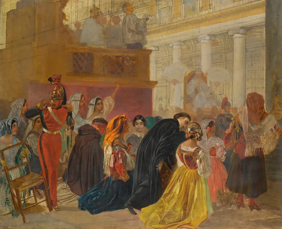 Study For The Return Of Pope Pius Ix To Rome In 1850 Wall Art by Karl Bryullov - High-Resolution Digital Print