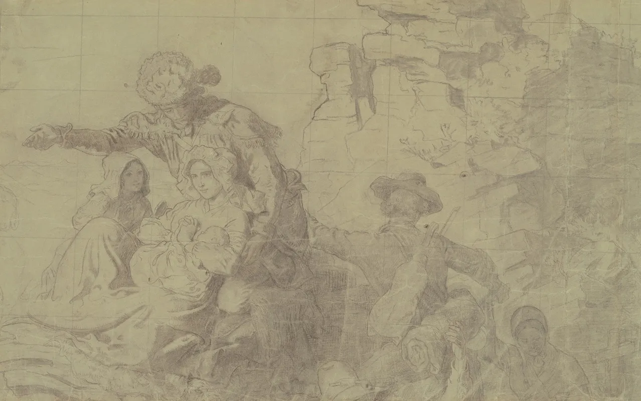 Study For Westward The Course Of Empire Takes Its Way Wall Art by Emanuel Gottlieb Leutze - High-Resolution Digital Print