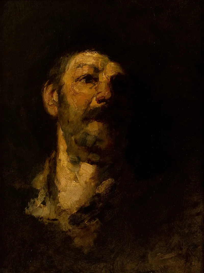 Study Head Man With Hat Wall Art by Frank Duveneck - High-Resolution Digital Print