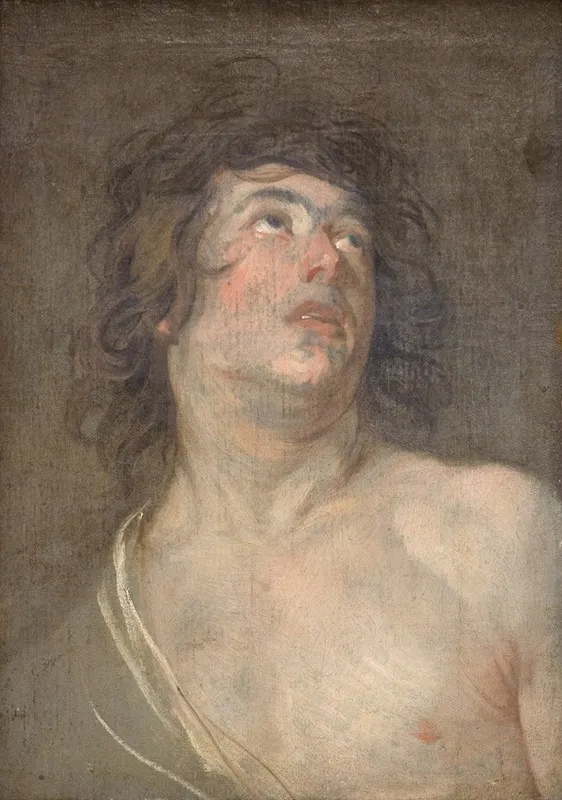 Study Head Of A Young Man Looking Upwards St Sebastian