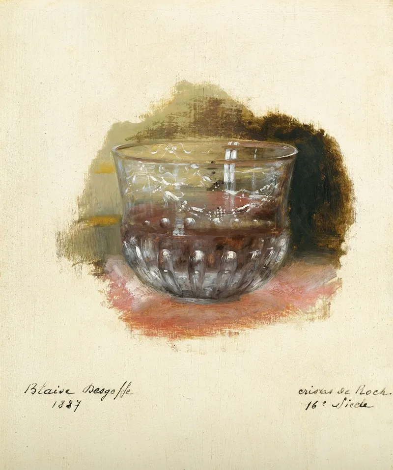 Study Of A 16th Century Rock Crystal Goblet Wall Art by Blaise-Alexandre Desgoffe - High-Resolution Digital Print