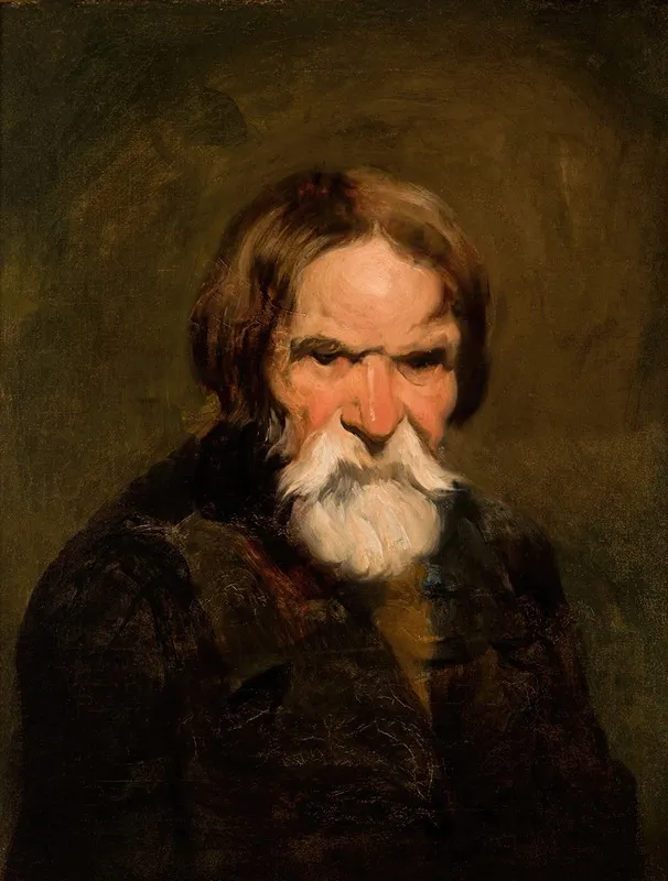 Study Of A Bearded Peasant Wall Art by Piotr Michałowski - High-Resolution Digital Print