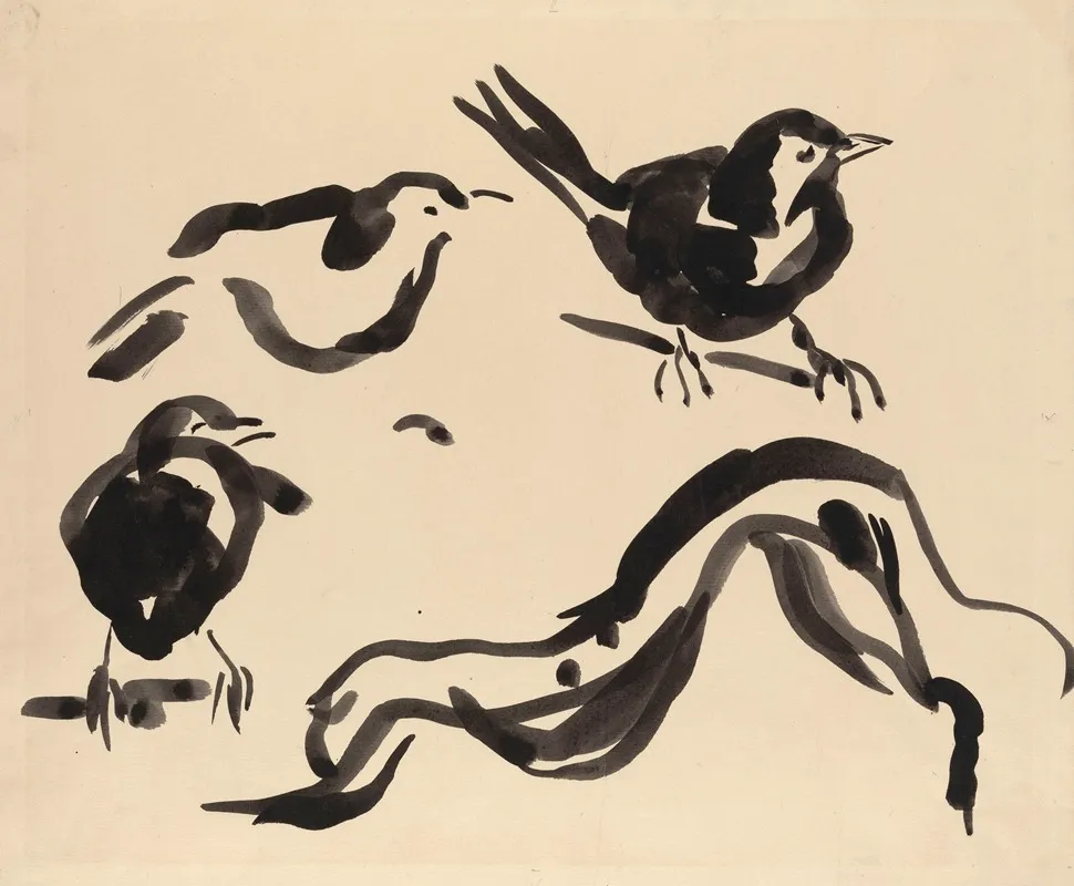 Study Of A Blackbird Wall Art by Rik Wouters - High-Resolution Digital Print