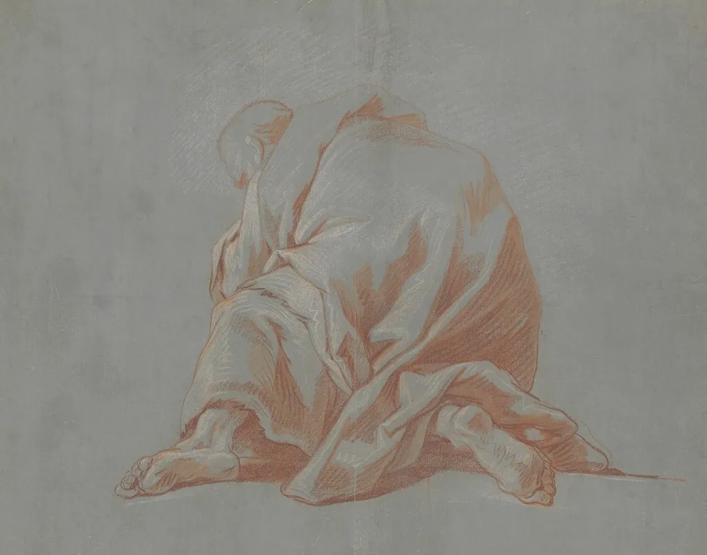 Study Of A Draped Figure 2 Wall Art by Jean-François de Troy - High-Resolution Digital Print