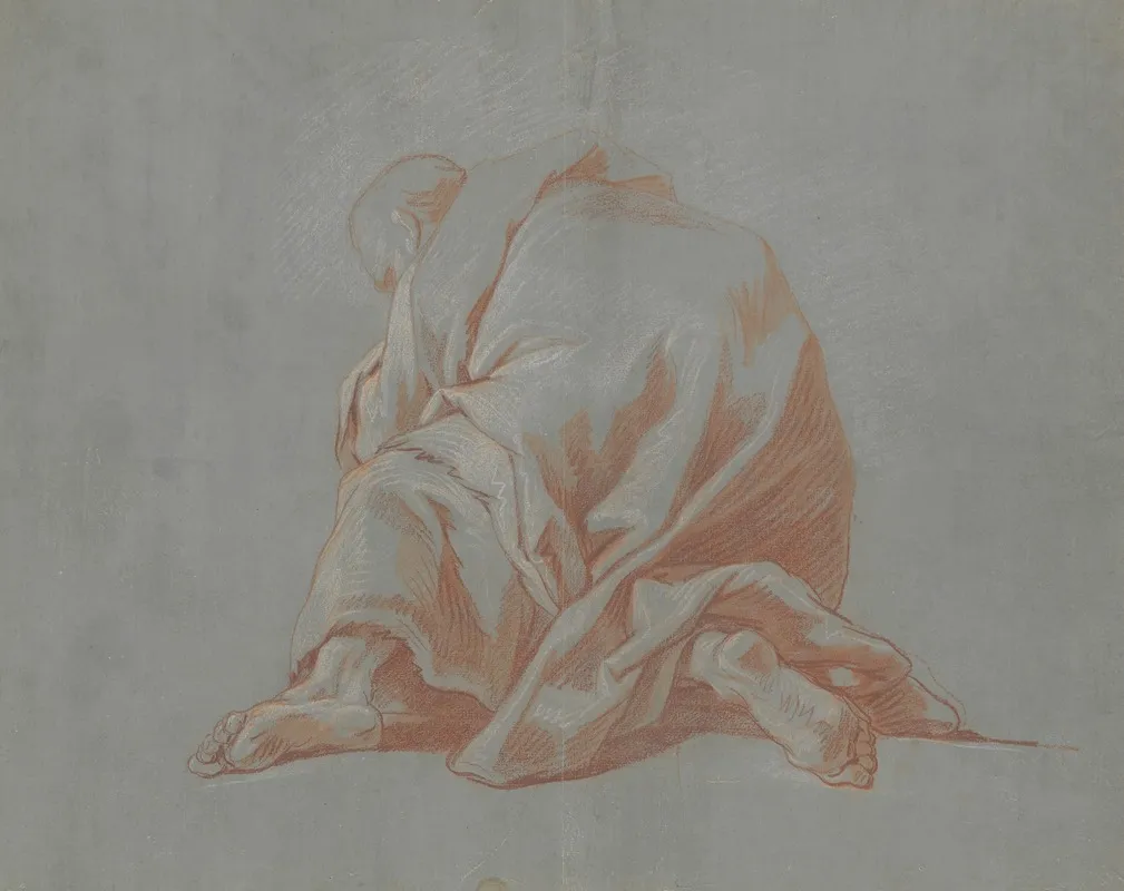 Study Of A Draped Figure 4 Wall Art by Jean-François de Troy - High-Resolution Digital Print