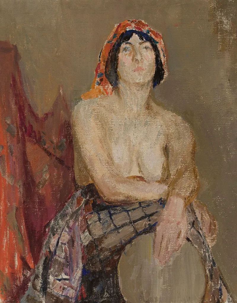 Study Of A Female Model With A Drum