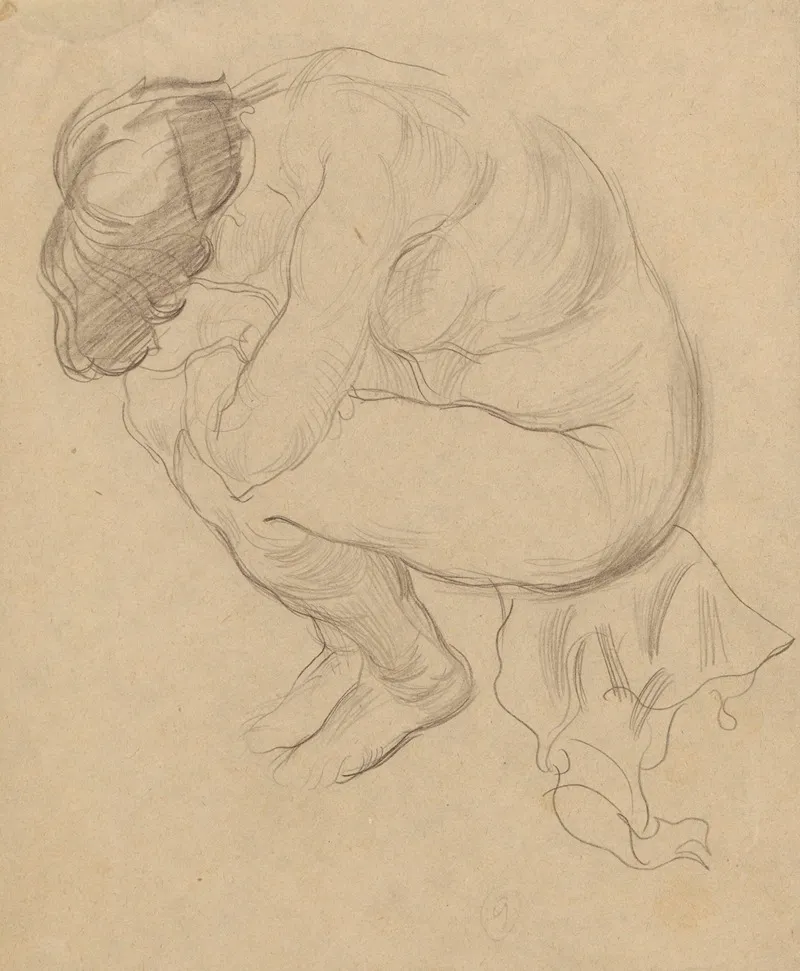 Study Of A Female Nude 8 Wall Art by Zygmunt Waliszewski - High-Resolution Digital Print