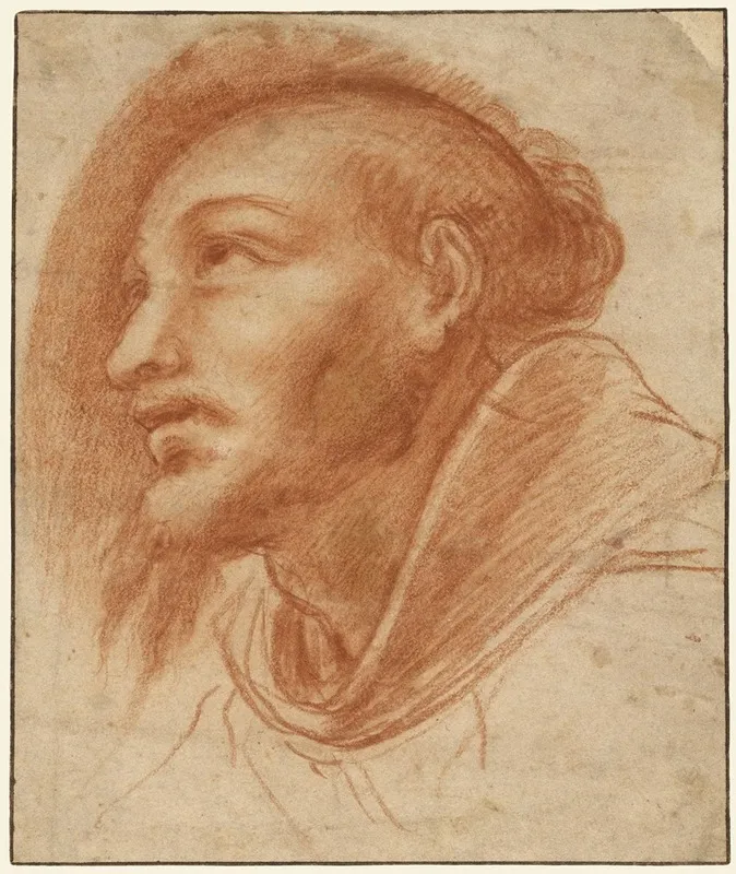 Study Of A Franciscan Monk Possibly Saint Francis Wall Art by Giovanni Battista Crespi - High-Resolution Digital Print