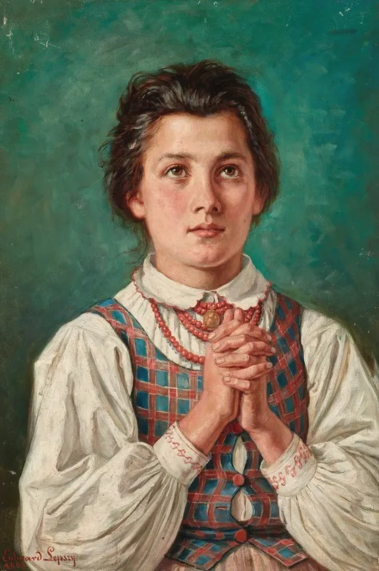 Study Of A Girl 5 Wall Art by Edward Lepszy - High-Resolution Digital Print
