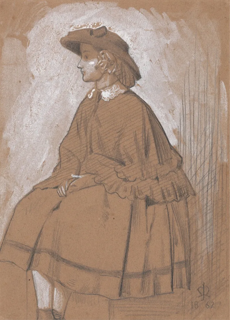 Study Of A Girl 8 Wall Art by Sir John Everett Millais - Canvas Print
