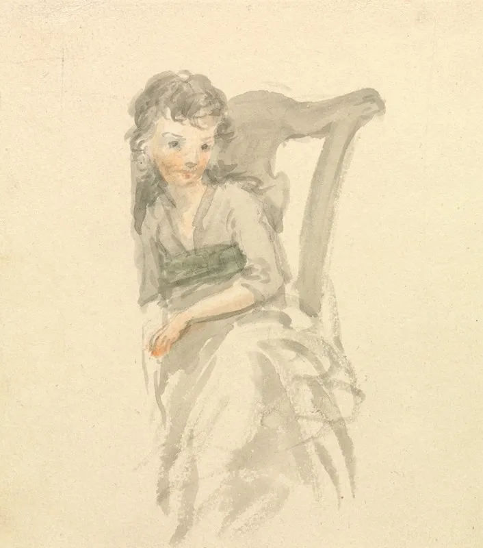 Study Of A Girl Seated On A Chair