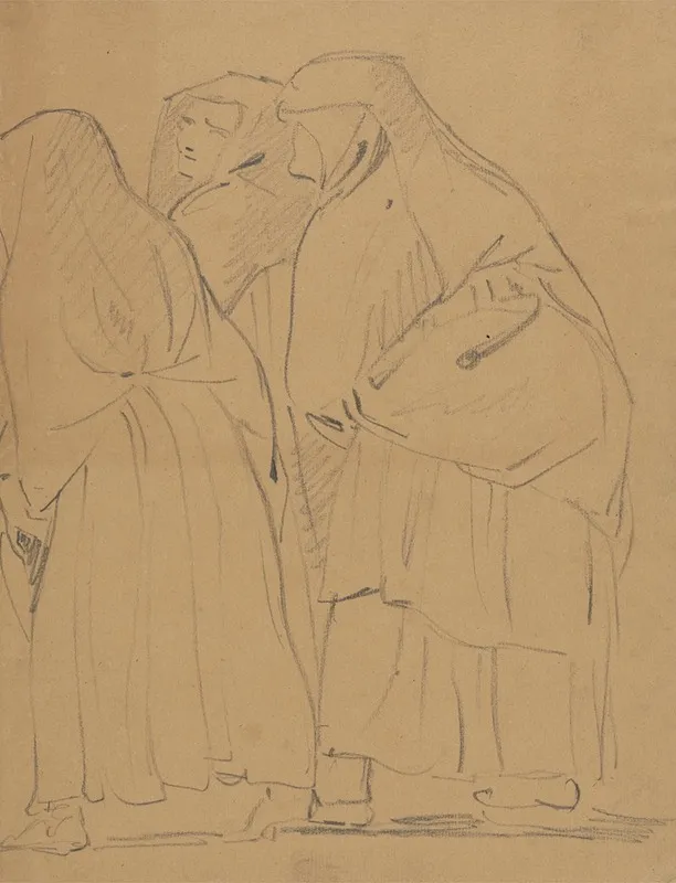 Study Of A Group Of Robed Standing Figures