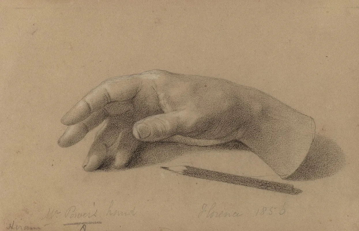 Study Of A Hand Wall Art by Hiram Powers - High-Resolution Digital Print