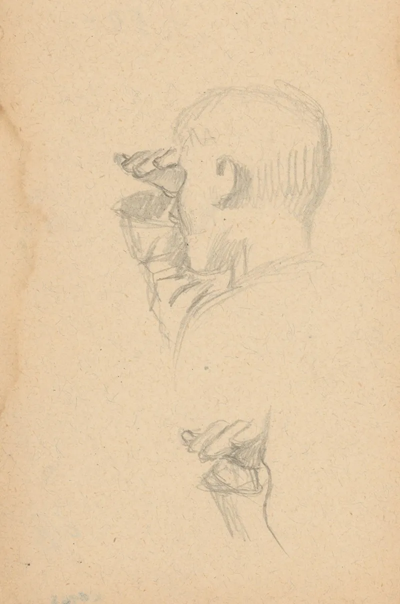Study Of A Head With Eyes Half Closed