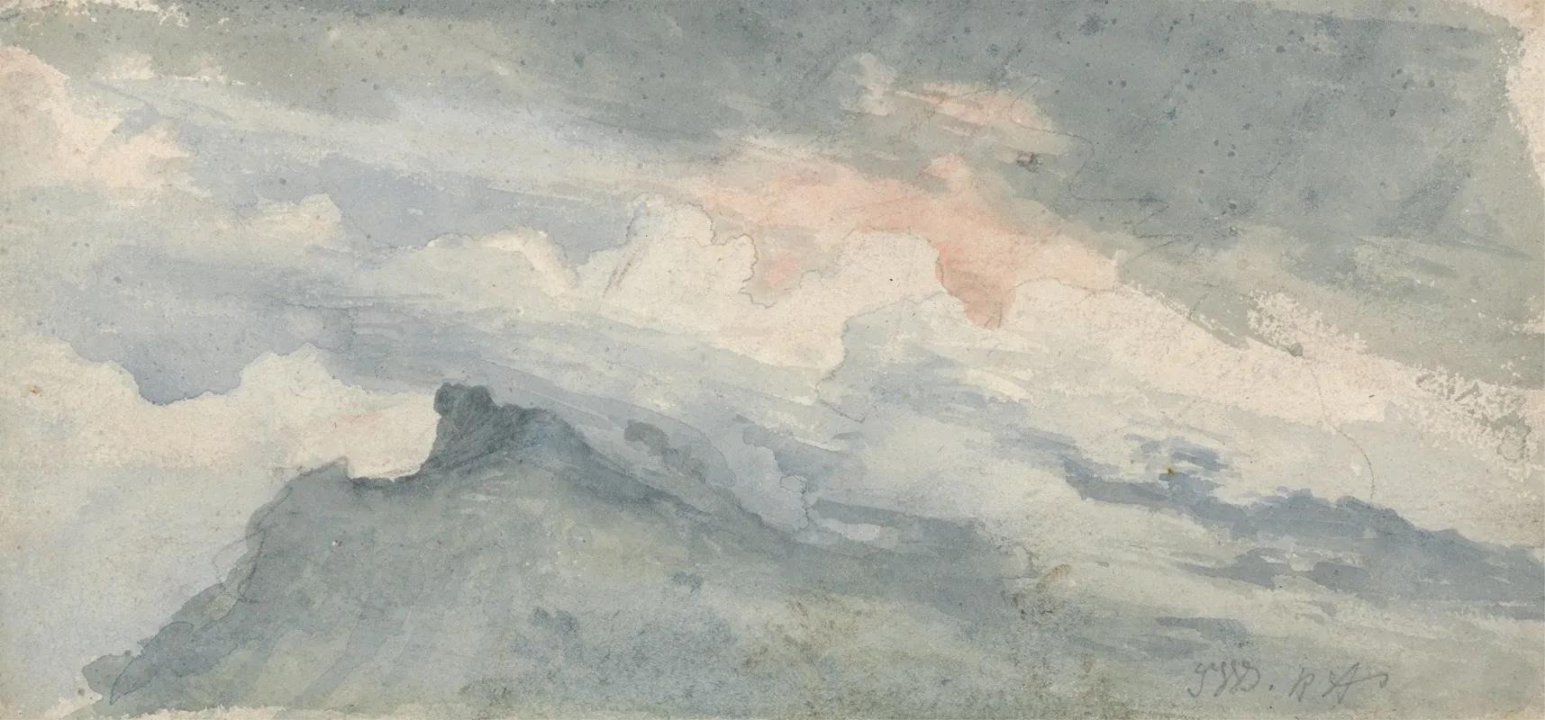 Study Of A Hill Top And Sky Wall Art by James Ward - High-Resolution Digital Print